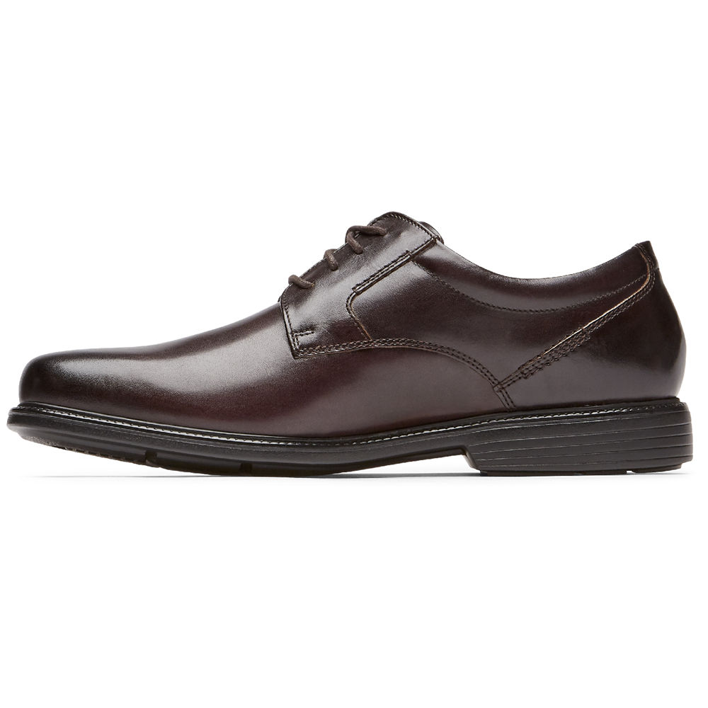 Rockport Mens Charles Road Plain Toe - Oxfords Dark Brown - BRE240597